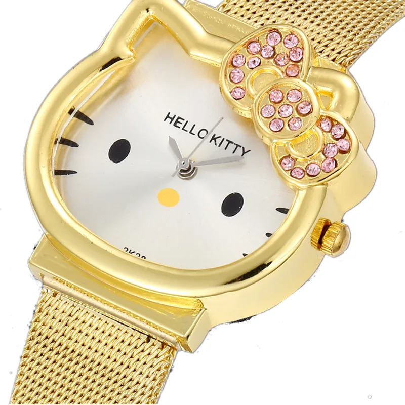 2 Hello Kitty Children Watches Cute Cartoon KT Cat Stainless Steel