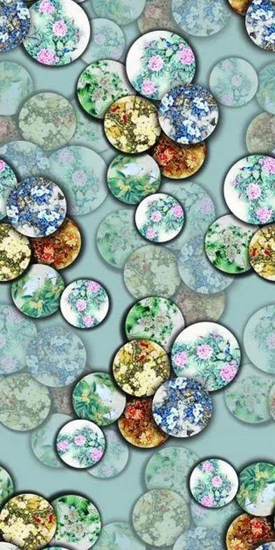 Telas 97% шелк 3% спандекс зеленая круглая шелковая атласная ткань с цветочным
