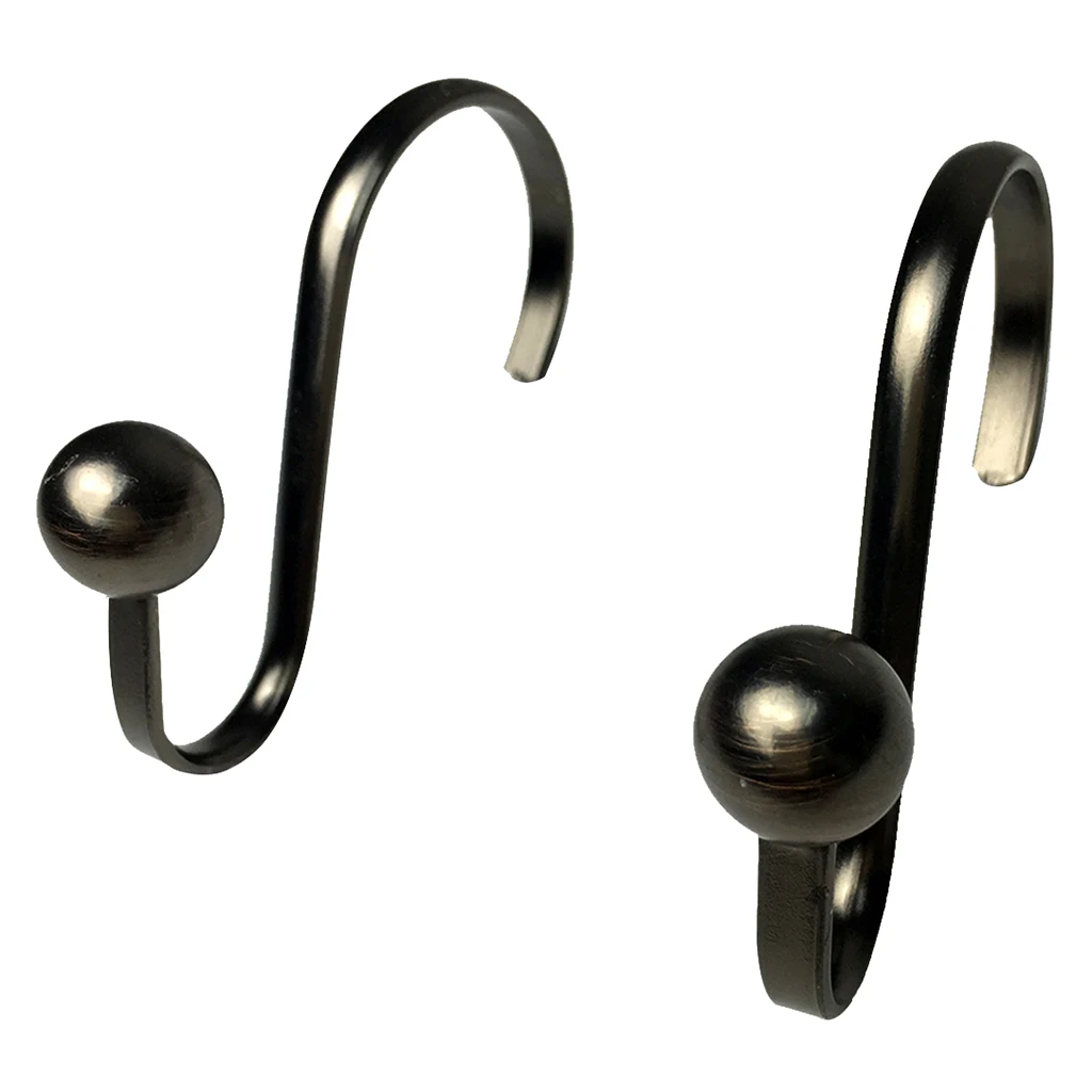 12 Piece Bathroom Iron Spherical Shower Curtain Hook Hanger Holder Bronze Decorative Antique Rack Home Ornaments