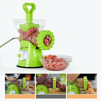 

In stock Manual meat grinder household small sausage machine hand crank meater stainless steel household gadgets