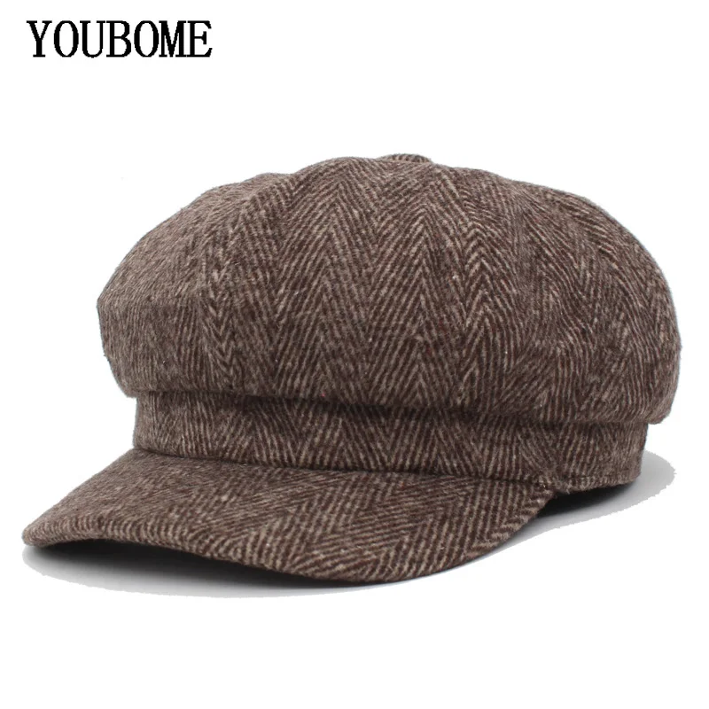 YOUBOME новые модные женские Восьмиугольные шляпы для женщин Gorras Planas Newsboy Snapback кепки s женские Casquette зимние Восьмиугольные кепки