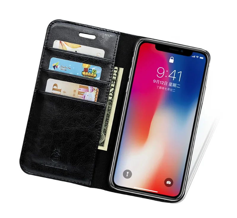 Чехол с текстурой Crazy Horse для IPhone, чехлы из искусственной кожи для iPhone XS Max Coque, чехол для Iphone 6 6s 7 8 Plus, роскошная деловая кожа