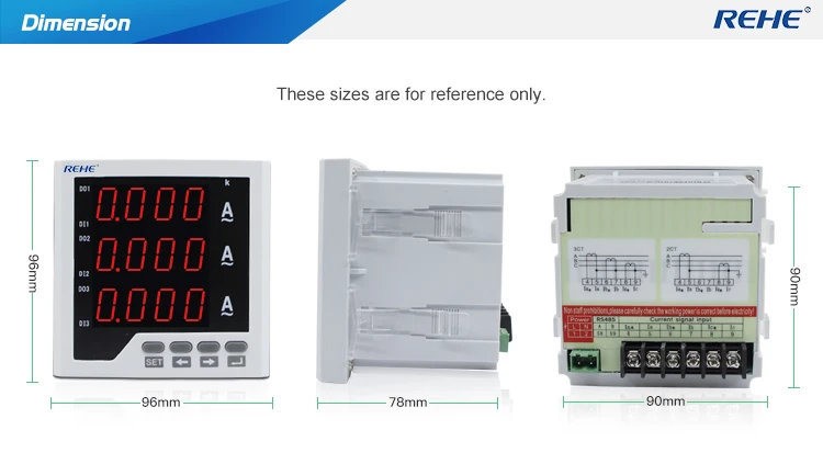 REHE RH-3AA33 96*96 мм переменный ток, три фазы измеритель тока