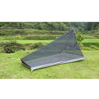 

600G Ultralight Outdoor camping tent with mosquito net Summer 1-2 people Single tents travel without any poles bottom army green