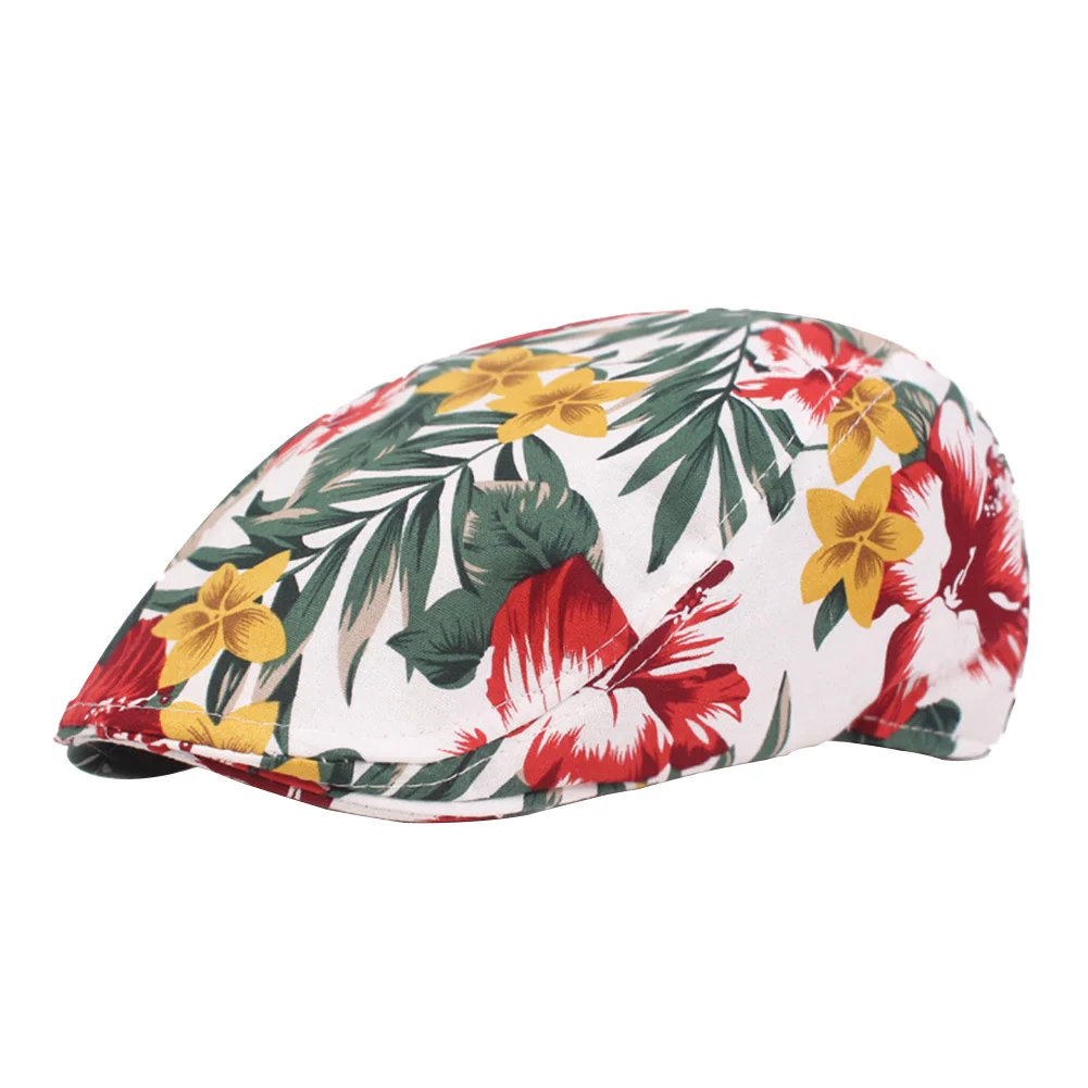 Женская летняя шляпа, уличные кепки, Модный берет, весенний цветочный принт, для путешествий, художников, мягкая дышащая элегантная