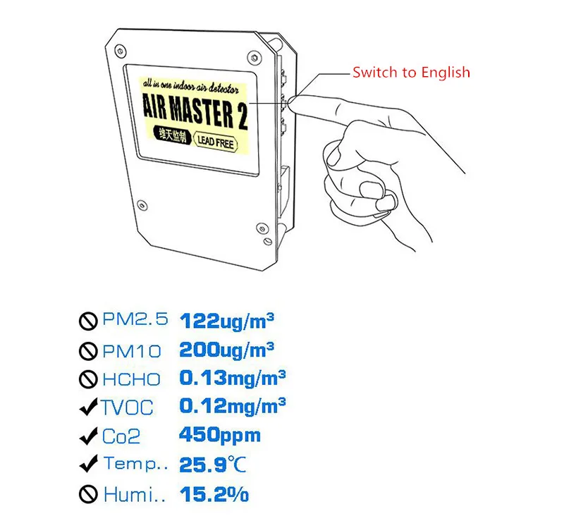 Точность бытовой AM7 Plus лазер PM2.5 Air Master 2 профессиональный импорт Дротика детектор формальдегида Y