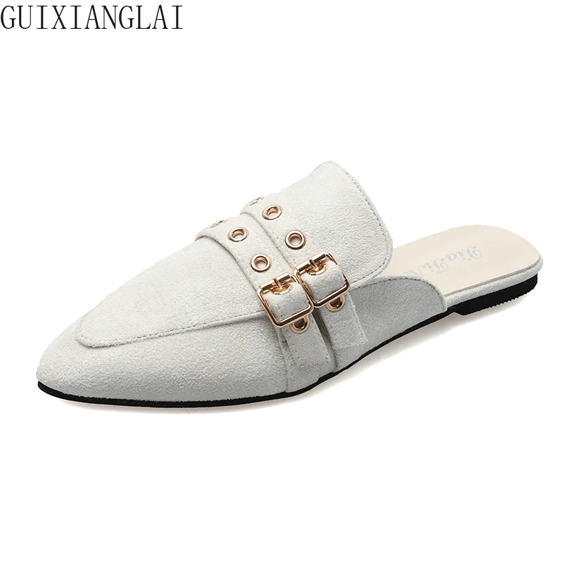 

Muller Shoes Women 2019 new fashion outside wearing cool slippers pointed head bag half slippers female womens shoes