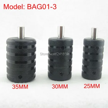 

3pcs Knurled Black Aluminum Tattoo Grip Tube With Back Stem For Tattoo Machine Power Kit Set Supply BAG01-3#
