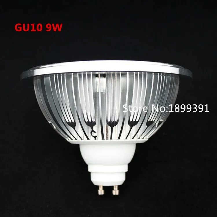 10 pcsxdhl Светодиодный прожектор 9 Вт AR111 G53 GU10 spotlights110V 220 V ES111 QR111 равный 90 Вт Галогеновый свет пятна дома светодиодные лампы освещения