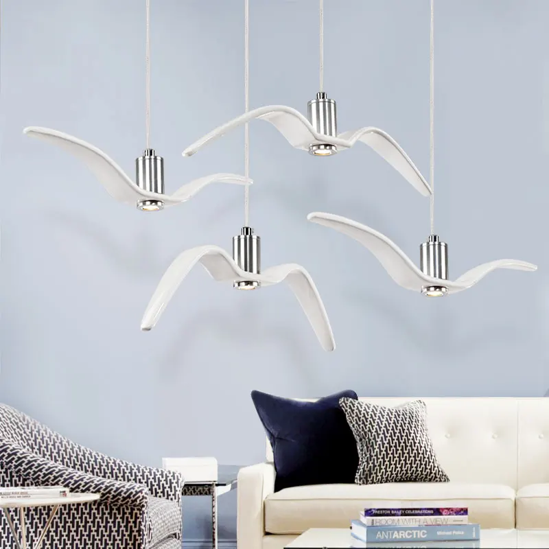 

LED Nordic Pendant Light Seagull shape Decoration Pendant Lighting Creative Modern Foyer pendant lamps Fixtures Home lighting