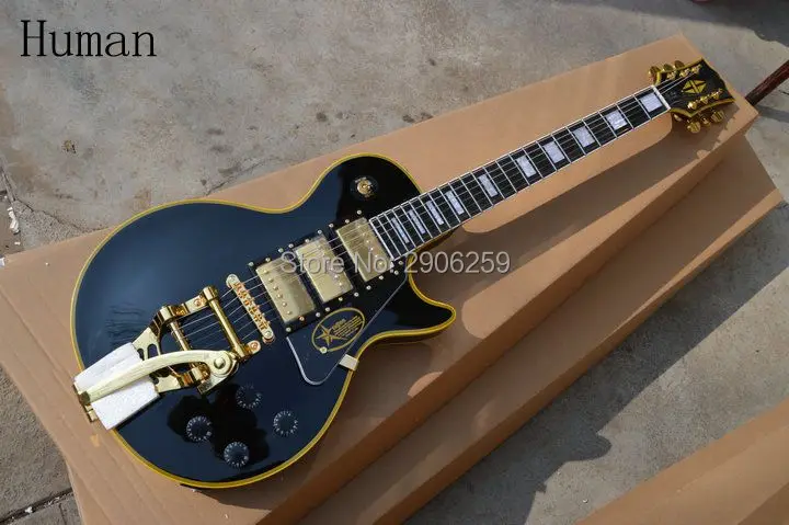 

Hot Sale lp custom electric guitar 60S limited version, bigsby tremolo bridge ,gold hardware aged binding real guitar pictures