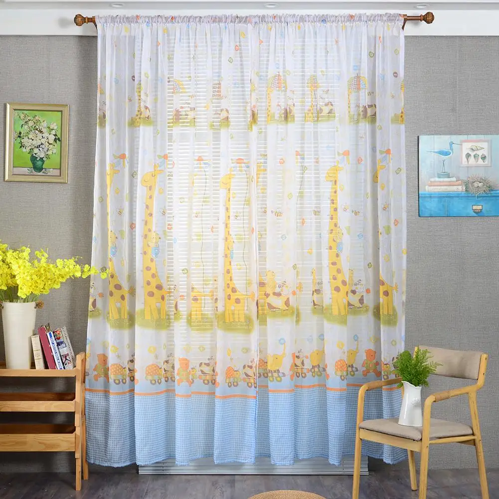 

Giraffe Pattern Printed Screen Children Play Modern bedroom Living Room Window Blinds Treatment Curtain Valance For Home Office