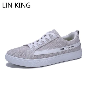 

LIN KING Fashion Men Outdoor Casual Sneakers Breathable Lace Up Sport Shoes Comfortable Low Top Student Shoes Tenis Masculino