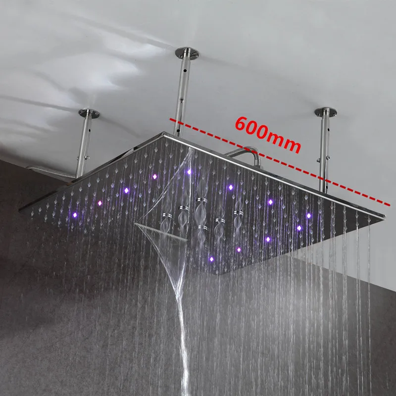Термостатический душ Hydro power Led Водопад осадков misty душевая головка набор с высоким потоком кран для ванной комнаты душа набор