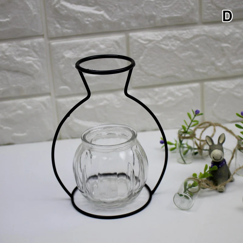 1 шт. металлическая железная ваза DIY рамка черная Геометрическая рамка искусственный цветок ваза TN99