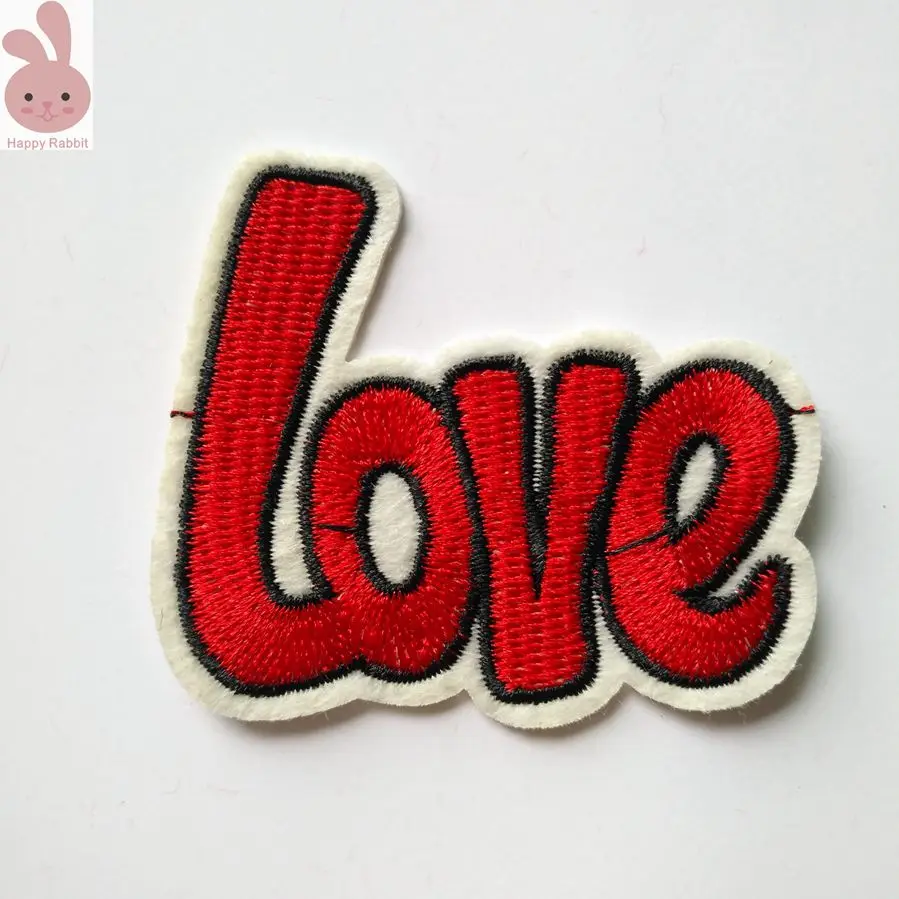 Fashion Love Patches for Clothing Iron on Embroidered Applique Cute