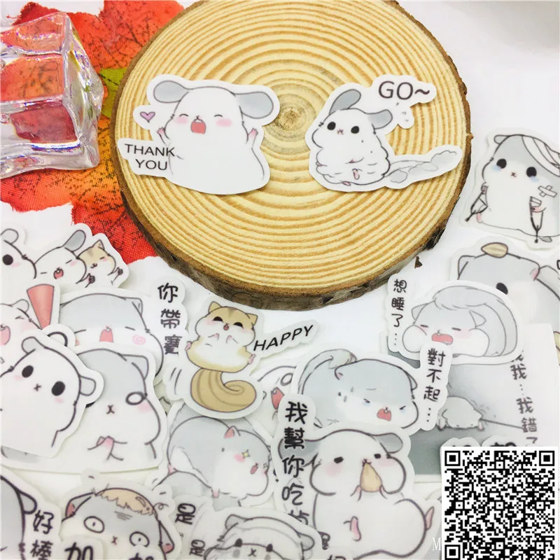 40 Uds Anime hámster pegatinas para el coche de estilo bicicleta de teléfono para motocicleta libro de equipaje de viaje juguetes divertido etiqueta calcomanías de bombas