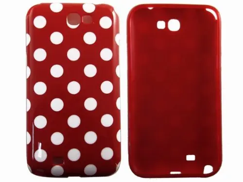 Red/White Polka Dot Flex Gel TPU Case Cover for samsung Galaxy Note 2 N7100 |