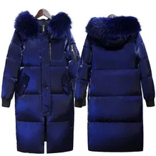 Зимняя куртка для женщин, зимнее пальто для женщин, большие размеры 5XL, длинная парка, роскошная меховая пуховая куртка с хлопковой подкладкой, женские стеганые куртки