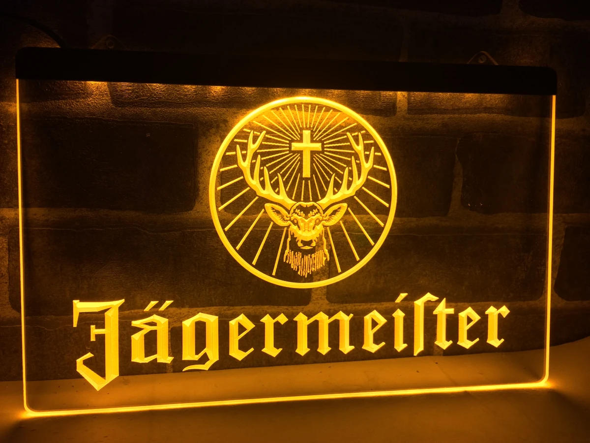 Светодиодный неоновый знак LR061 Jagermeister с головой оленя|Таблички и знаки| |