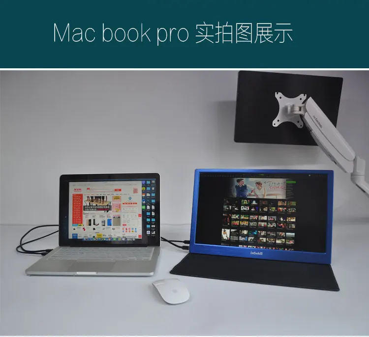 15,6 дюймов Экран специально для Mac Book Pro NUC6I7kyk индивидуальные DP HD 2560*1600 Портативный монитор USB3.0 DC 5 В 2A ЖК-дисплей Экран