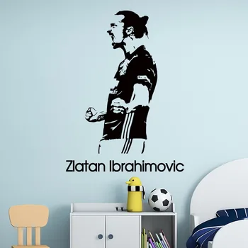

New arrival New design Zlatan Ibrahimovic Figure Wall Sticker Vinyl DIY home decor football star Decals soccer athlete Player