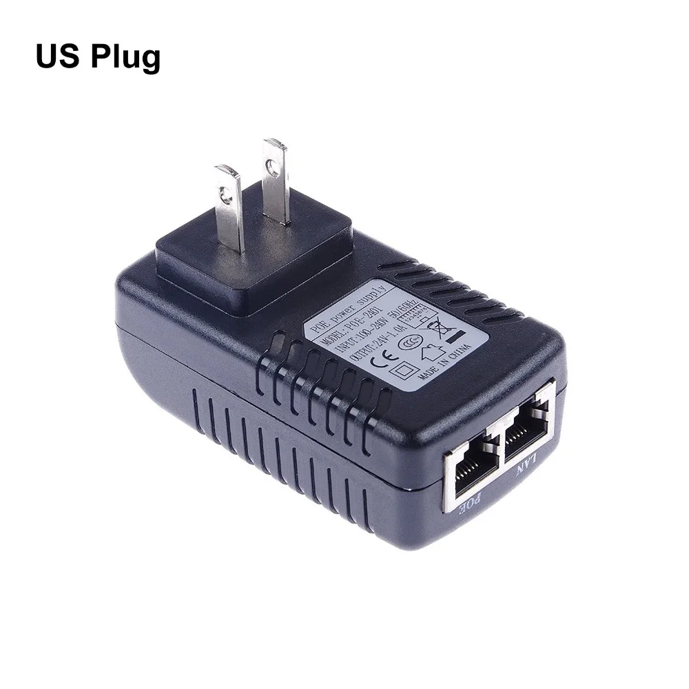 24VDC 1A 24W POE (Power on Ethernet) Injector for CCTV POE IP Camera POE Switch Ethernet Power Adapter EUUKUSAU Plug Optional_2