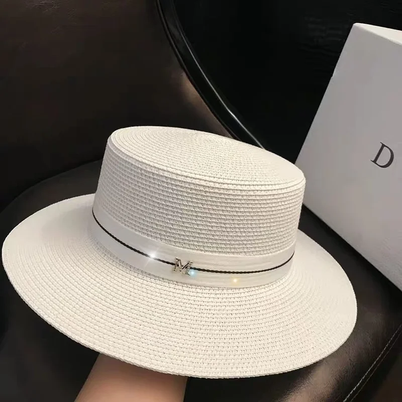 

Women's Sun Hat Female Summer M Letter Straw Hat Summer Visor Caps Ladies Sun Beach Hats