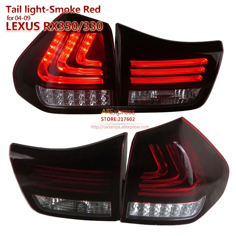 SONAR brand for Lexus RX330 RX350 LED Tail Rear lights Assembly fit for 2004 2009 car Smoke Red