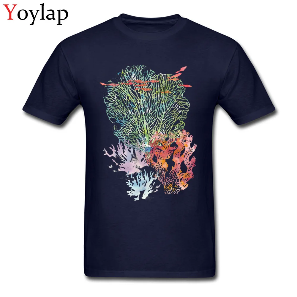 O Neck Pure Cotton Male T Shirts Printed On Short Sleeve Tops T Shirt Dominant Custom Tee Shirt TINY FISHES Top Quality navy