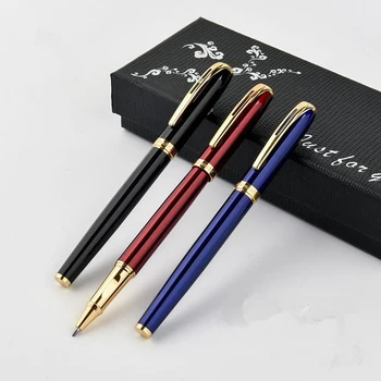 

High Quality Ballpoint Pen Writing Stationary Blue Black Red Classic Style Metal Student 0.5 Nib Metal Signature Pen
