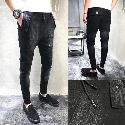 Высокое качество летние штаны Для мужчин Фирменная Новинка Slim Fit Для мужчин джоггеры универсальные штаны-шаровары в стиле «хип-хоп мужские, длиной до щиколотки, брюки Для мужчин 36-29 - Цвет: 07175