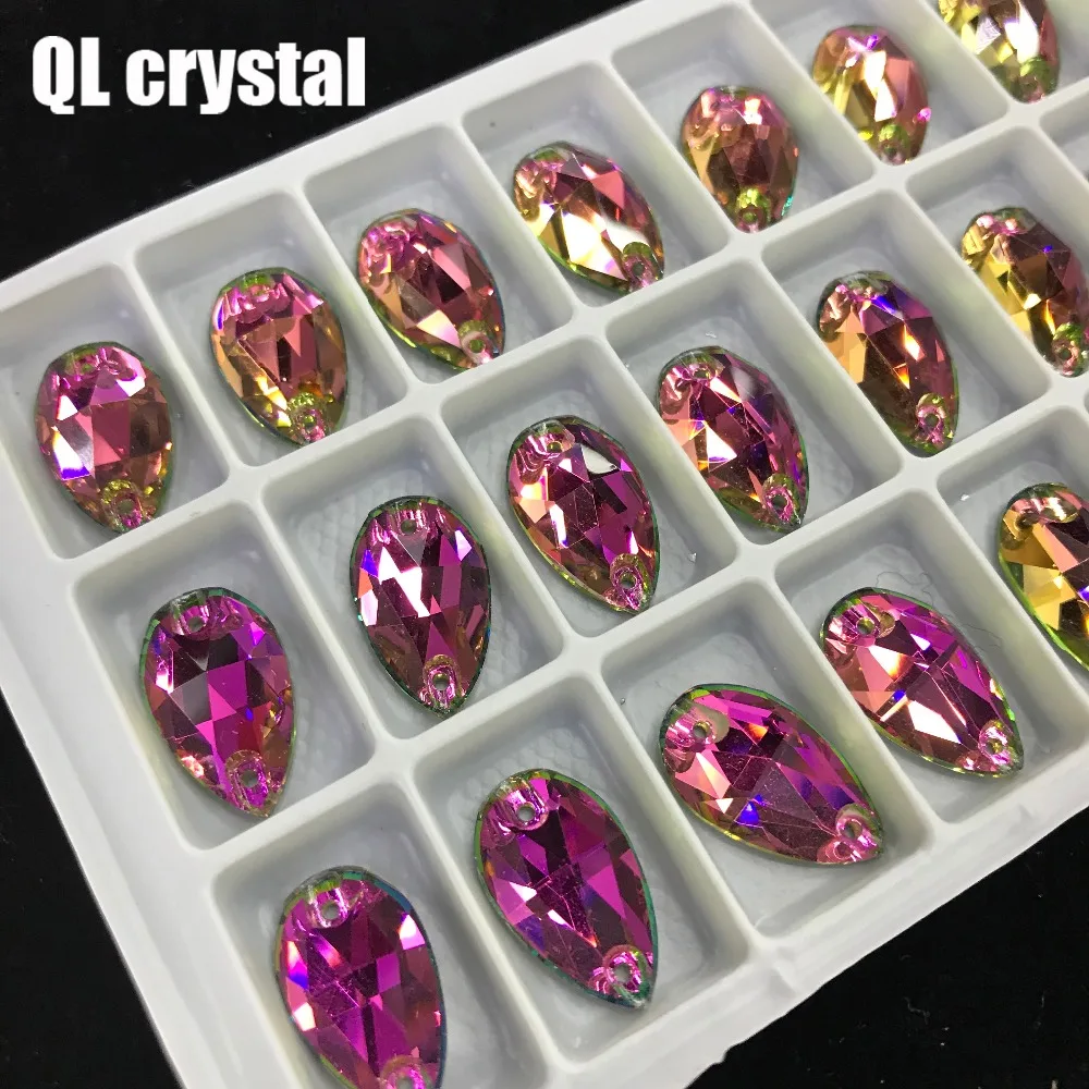 

2018 new Fashion 11x18mm K9 Teradrop Sew On Flatback Rhinestones