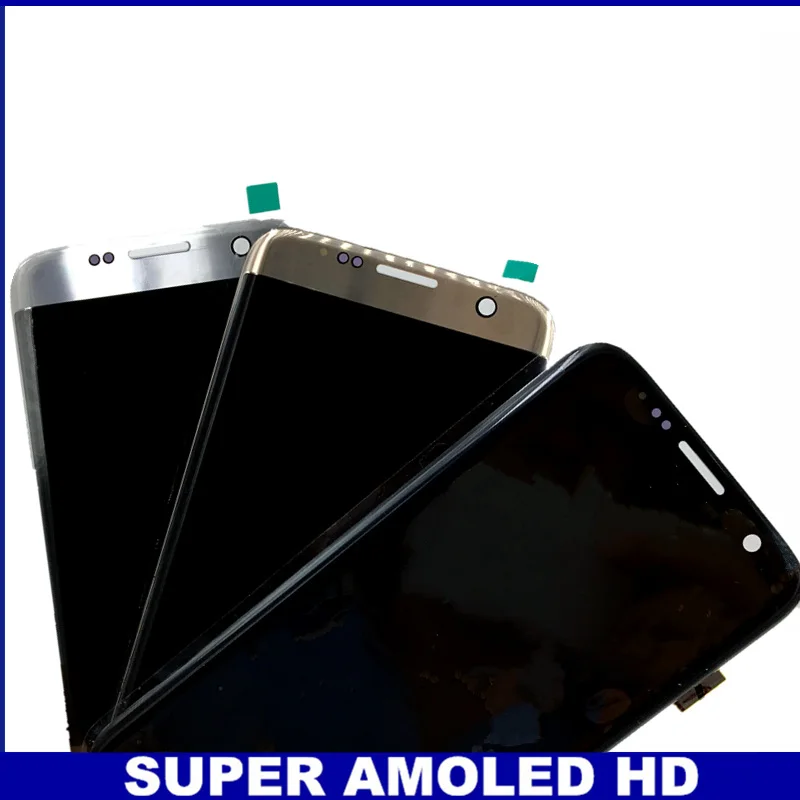 Протестированный AMOLED lcd для samsung Galaxy S7 Edge G935F G935A G935FD G935P lcd s дисплей кодирующий преобразователь сенсорного экрана в сборе наклейка