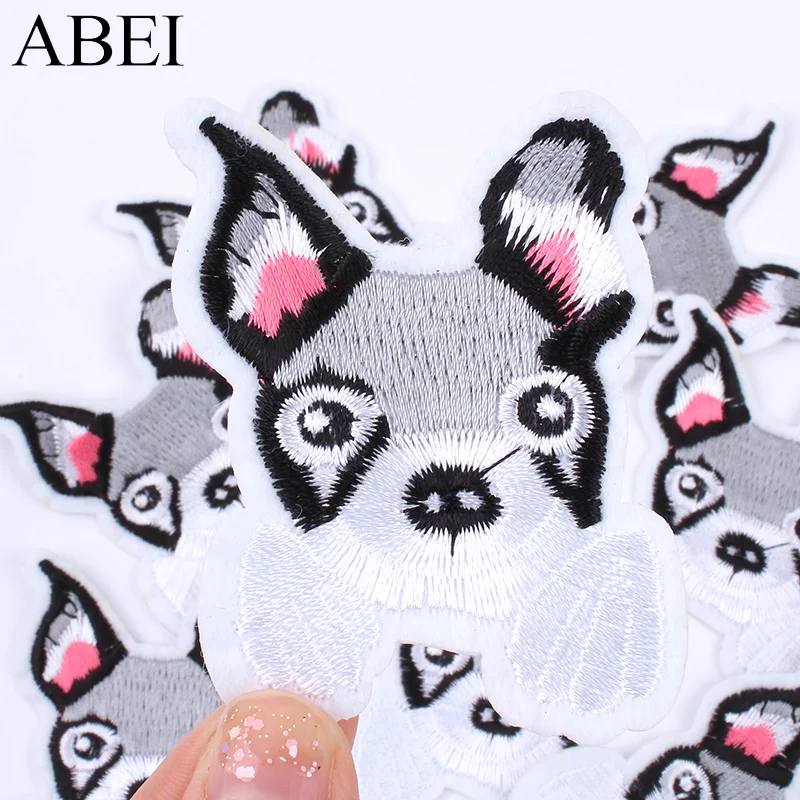 

10pcs/lot Cartoon Dog Patch Embroidered Iron On Clothing Stickers Handmade Patchwork DIY Motif Badge for Jean Coats Shoes Sockes