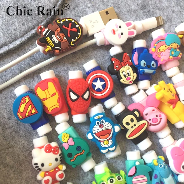 Cute Cartoon Cable Protector For iPhone4 4s 5 5s 6 6plus 6s 7 8 USB