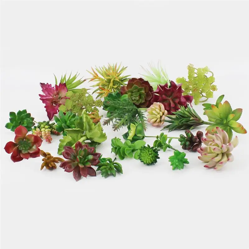 New Artificial Succulent DIY Unpotted Fake Plant Potted Plants Decor Plant Artificial Planters For Home Decor Fake Succulents