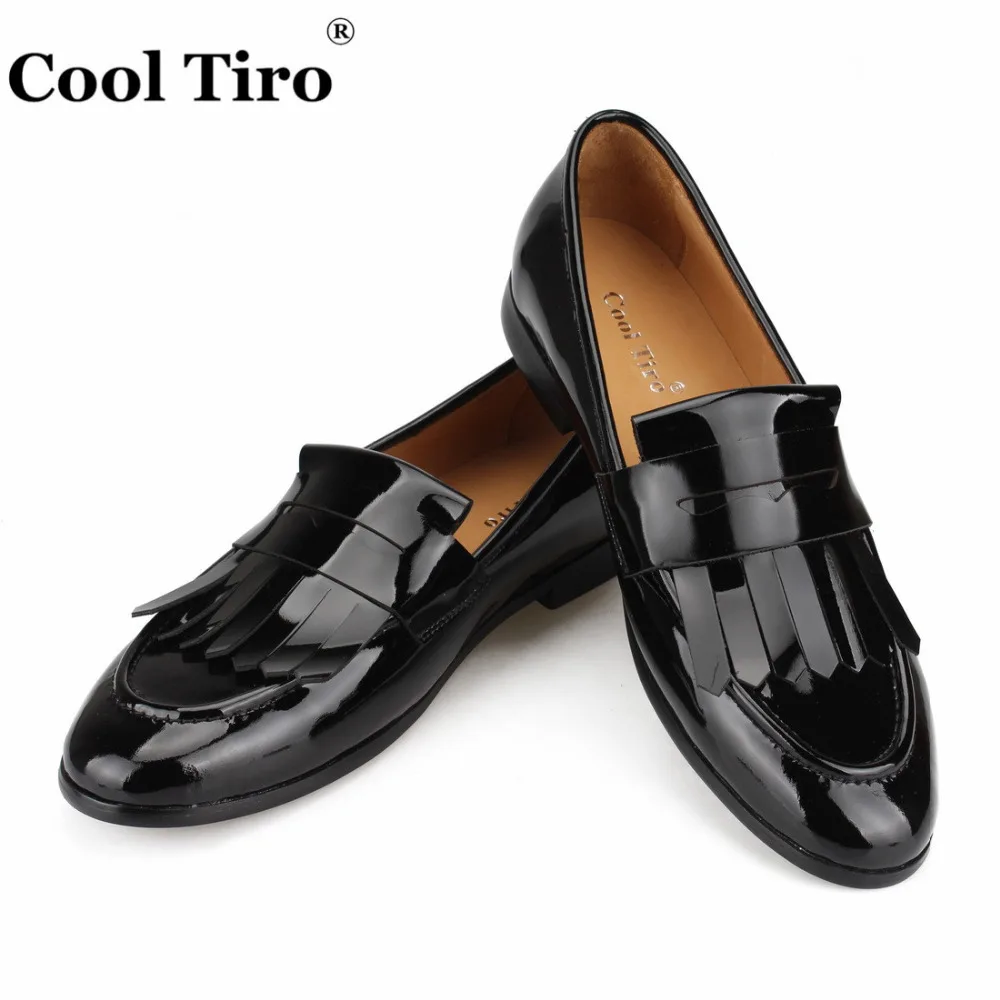 Black patent leather Loafers Men Moccasins (4)