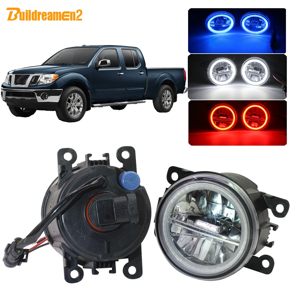 

Buildreamen2 Car H11 LED Bulb Fog Light Kit 4000LM Angel Eye Daytime Running Light 12V Accessories For Nissan Frontier 2005-2015