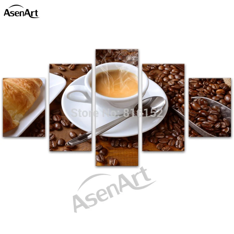 

Canvas Art Steaming Coffee Cup Wall Modern Pictures For The Kitchen Food Quote Print Painting Dining Hall Decor With Frame