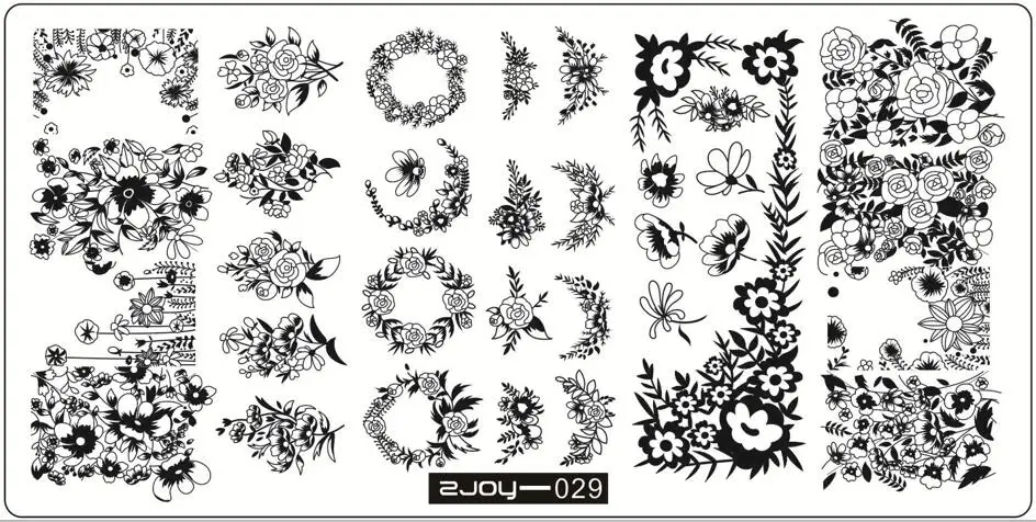 1 шт., штампованные пластины ZJOY, круглые/прямоугольные/большие размеры(XL), штамповка для ногтей, шаблон, цветочный/мультяшный штамп, штамповка для ногтей, пластины 63 стиля - Цвет: ZJOY-29