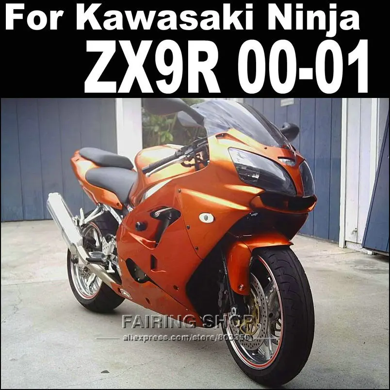 Кузов Пластиковые обтекатель комплект для Kawasaki ninja ZX9R 2000 2001 сожженных оранжевые обтекатели комплект ZX9R 00 01 MK50