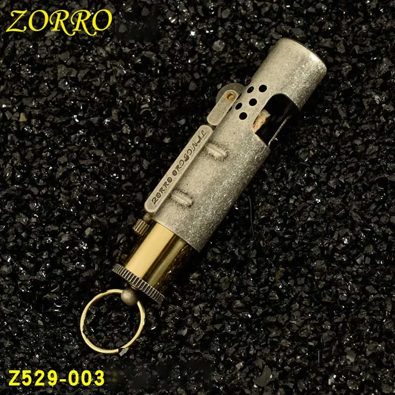 Zorro, бензиновая Зажигалка для сигарет, для курения, винтажный, мужской стиль, Мини, масло, бензин, многоразовая зажигалка - Цвет: silver 1