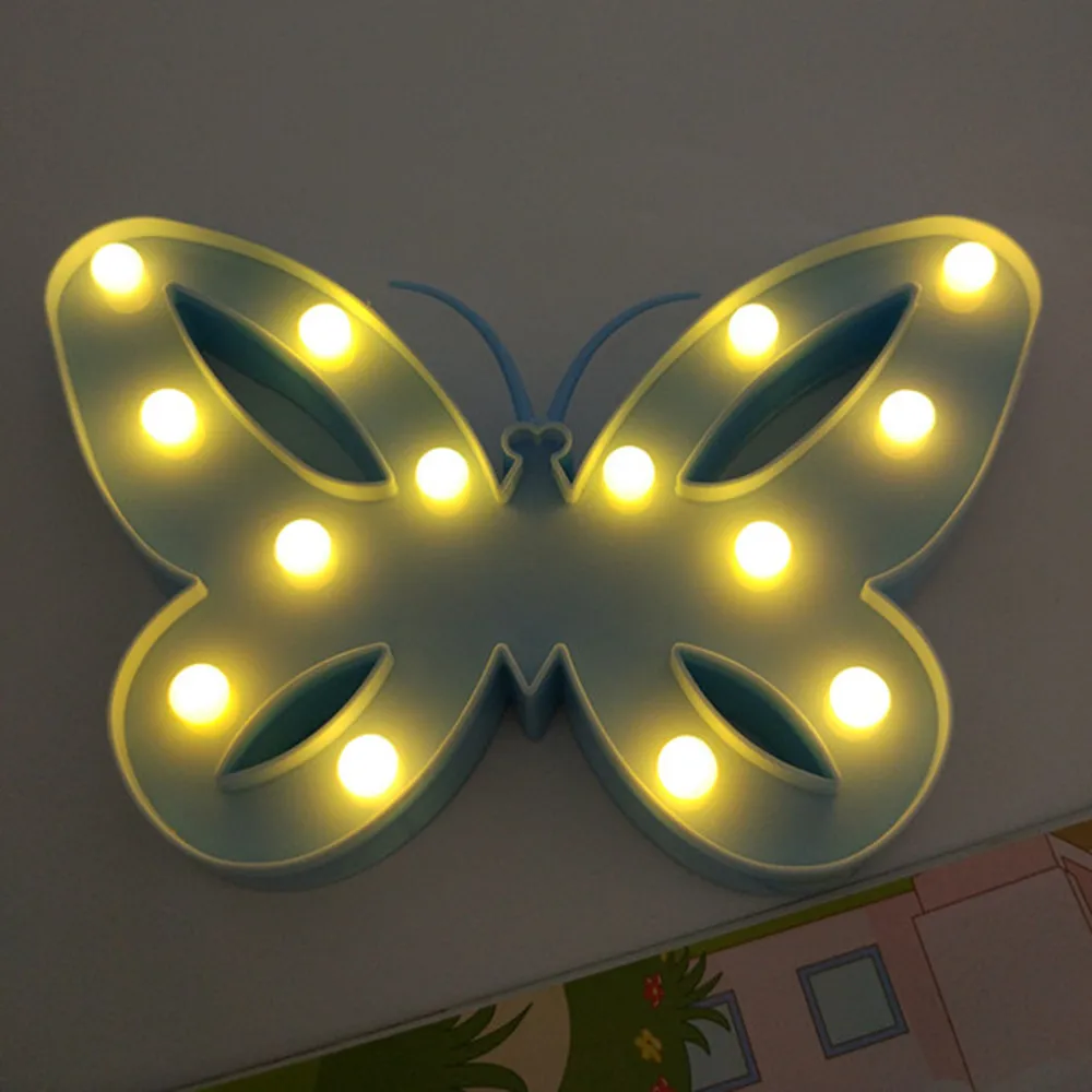 creative 3d night lights heart butterfly unicom crown deer cloud light (5)
