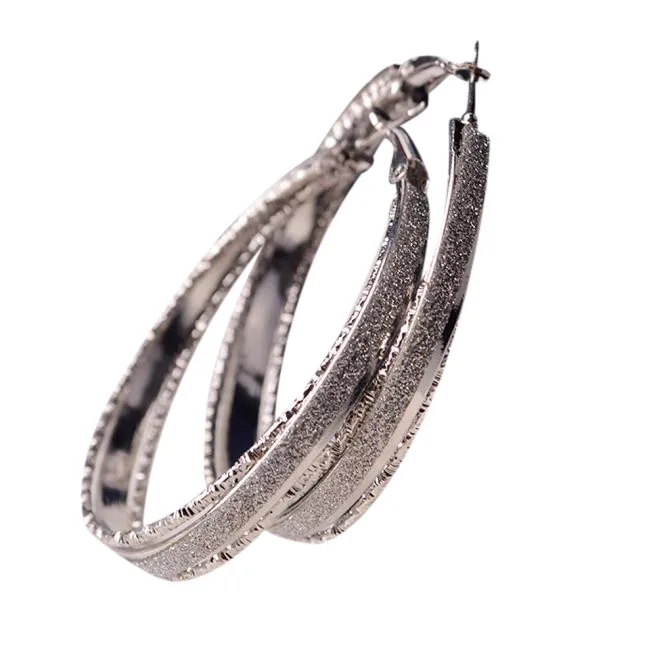

Fashion Charms Fine High Quality Women Jewelry Dull Polish Drop Round Dangle Drop Party Big Hoop Gift M2