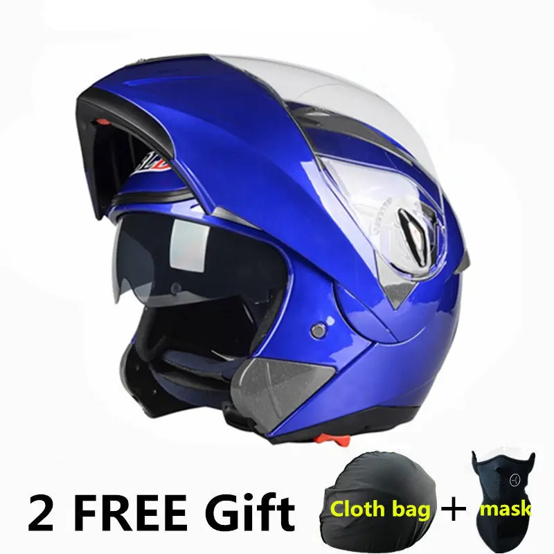 

New Flip Up Racing helmet Modular Dual lens Motorcycle Helmet full face Safe helmets Casco capacete casque moto