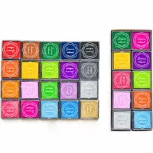 4*4 см пальчиковые цветные штемпельные подушечки Резиновые Милые Детские учительские уплотнения напечатанная, на стол 20 цветов Набор