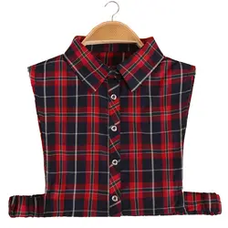 OnnPnnQ высокое качество поддельные воротник рубашки для взрослых хлопок Multicolors плед стиль съемный Femme подарок