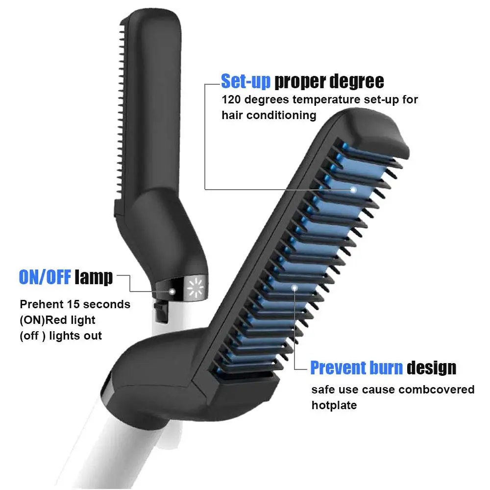 men Beard Hair Straightener Brush (9)