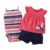 Livre o navio crianças bebes Bebê roupas de menina set crianças bebes conjunto vermelho cores floral estilo romper do bebê roupas de verão Conjuntos bodysuit